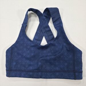 Lululemon Energy Bra Size 4 Blue Cross Back Yoga Training Sports Preformance